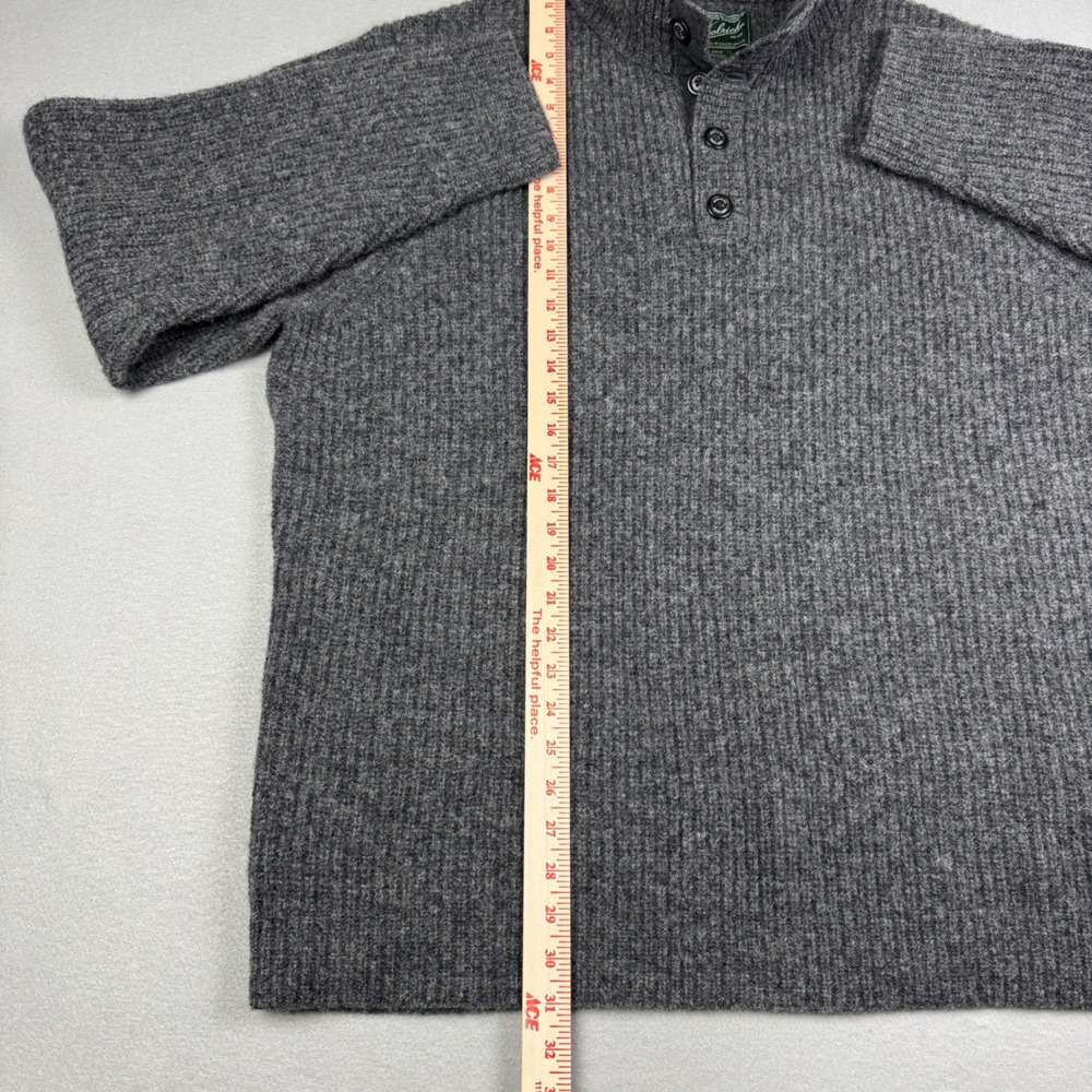 Woolrich Mens Gray 100% Wool Ribbed Quarter Button Mock Neck Sweater XXL 9020 - Picture 8 of 10